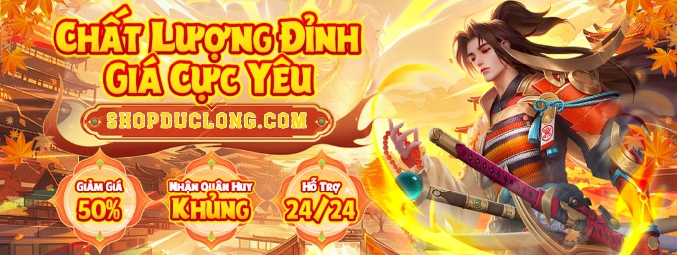 Shop acc Liên Quân và Free Fire giá rẻ uy tín banner shop đức long